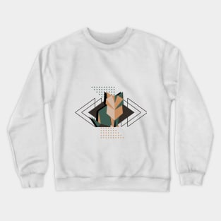 Vintage Geometric Cat, abstract shapes symmetrical design Crewneck Sweatshirt